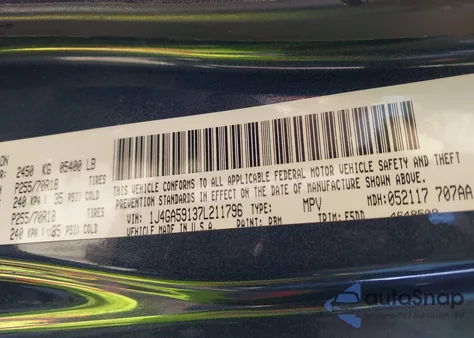 2007 Jeep Wrangler Unlimited Sahara из США, поврежденный, VIN 1J4GA59137L211796